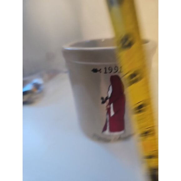 Robinson Ransbottom Pottery MERRY CHRISTMAS Crock High Jar 2-qt 1994 Utensil RRP - Picture 2 of 5